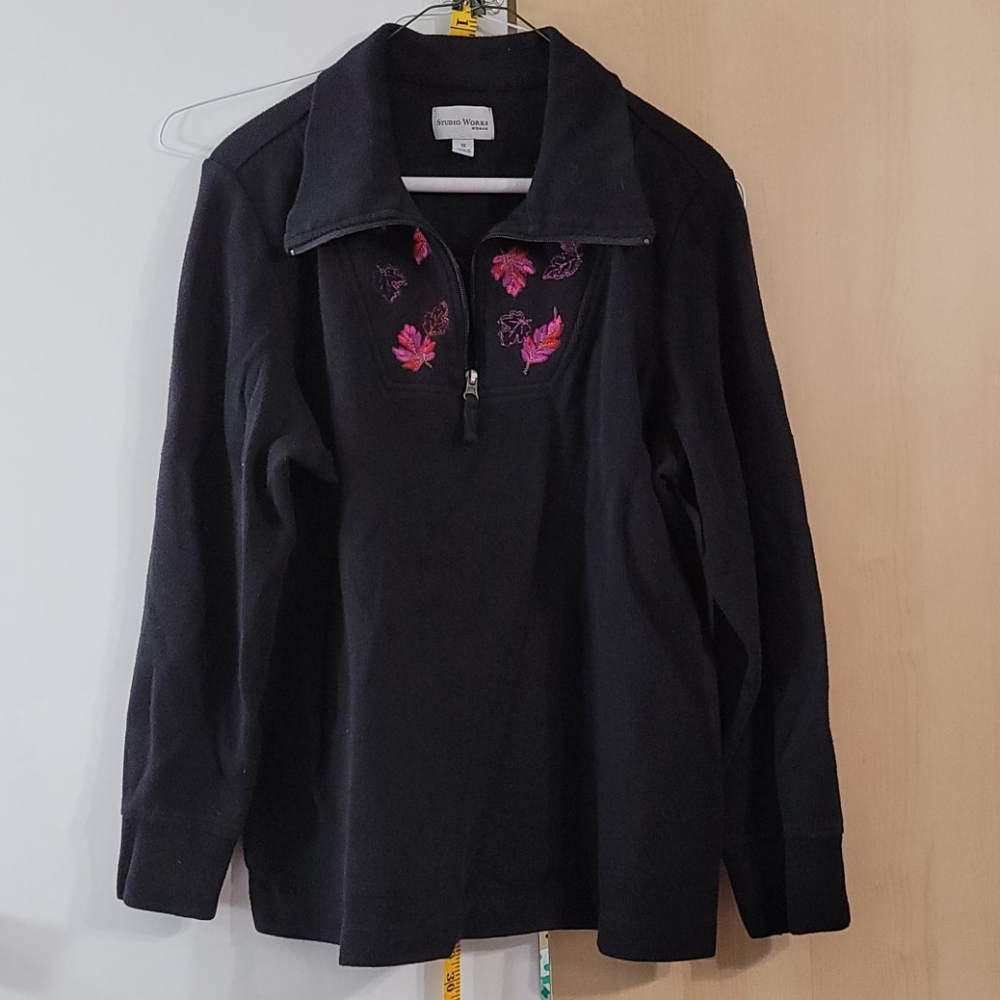 Studio Works Women Top 1X black Knit‎ Top